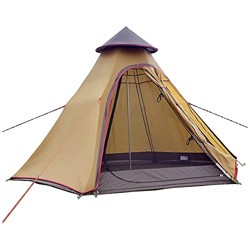 Wasserdichtes Camping-Pyramiden-Tipi-Zelt für Erwachsene, Tipi-Zelt, wasserdicht, doppelschichtig, indisches Zelt, Jurte, Zelt, Turmpfosten, Glockenzelt für Familienausflüge im Fre von MaGiLL