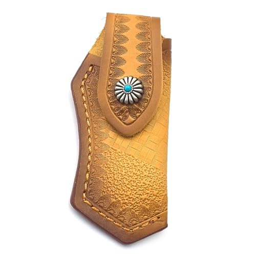 Mabta Leder-Messerbeutel, handgefertigt, Gürtelschlaufe, Etui, Tasche, Klappmesserscheide für Schneidwerkzeugträger von Mabta