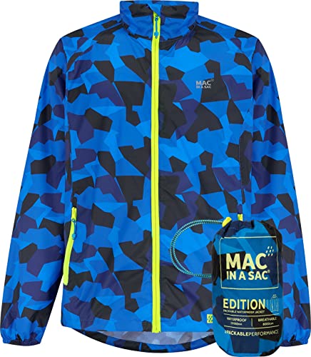 Mac in a Sac Herren Origin II - Waterproof Packable Jacket Regenjacke, Blue Camo, XXS von Mac in a Sac