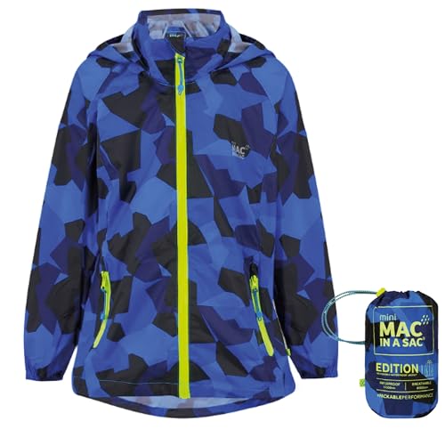Mac in a Sac Unisex-Kinder Mini Origin II - Packable Waterproof Jacket Regenjacke, Blue Camo, 11-13 Years von Mac in a Sac