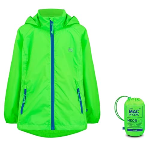 Mac in a Sac Unisex-Kinder Mini Origin II - Packable Waterproof Jacket Regenjacke, Neon Green, 12 Jahre von Mac in a Sac