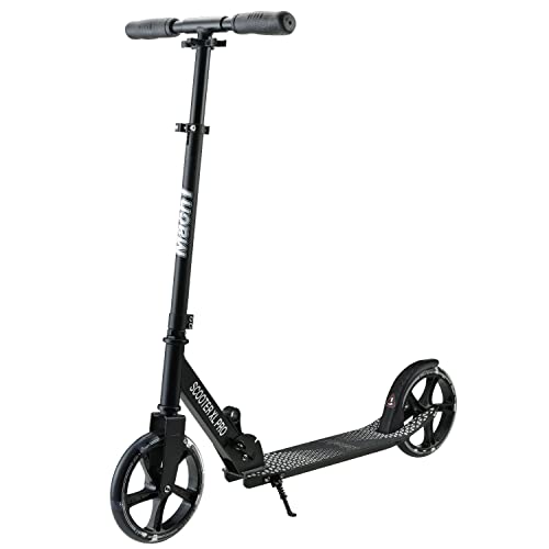 Mach1 Kick Scooter ALU City Roller Tretroller Große 200mm LED Leuchtrollen/Reifen Erwachsene und Kinderroller klappbar Kickscooter (XL Schwarz) von Mach1