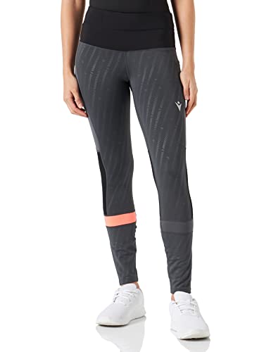 Macron Damen Run FCC Clover Light Strtch Long Pants Wmn Mgry/Blk/Ncor Laufhose, Grau-Schwarz, XL von Macron