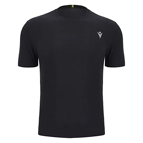 Macron Herren Run Scd Brandon Seamless T-Shirt Ss Man Blk/Nyel, Schwarz, XL von Macron