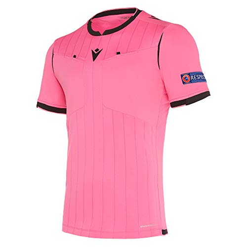 Macron UEFA Schiedsrichtertrikot Kurzarm Neon Pink von Macron