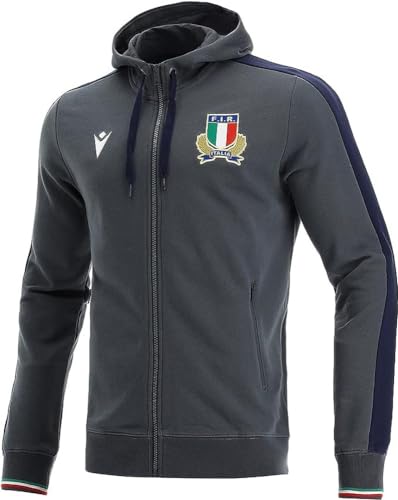 Macron Unisex Kinder Merchandising ufficiale Italia Rugby 2021/22 Sweatshirt, blau, JXS von Macron