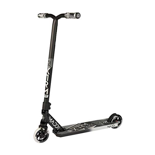 Madd Gear Unisex – Erwachsene Kick Extreme Stunt Scooter, Schwarz/Silber Rolle, One Size von Madd Gear