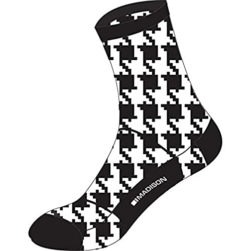 Madison Herren Roadrace Apex Long Sock, Houndstooth Black/White, Large 43-45 von Madison