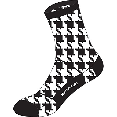 Madison Herren Roadrace Apex Long Sock, Houndstooth Black/White, X-Large 46-48 von Madison