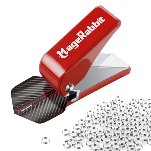 MageRabbit Dart Flight Hole Punch Tool, Dart Flight Hole Punch with 100 Metal O Rings, Dart Accessories Puncher for PET Flights,Dart Flight Punch Tool von MageRabbit