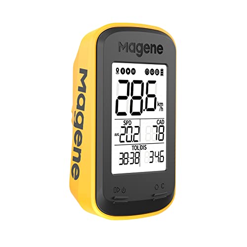 Magene C206Pro Fahrradcomputer Wasserdichtem Gelb GPS-Fahrradcomputer Drahtlosem Road-Fahrradmonitor, 1.9-Zoll-Bildschirm, Gelb von Magene