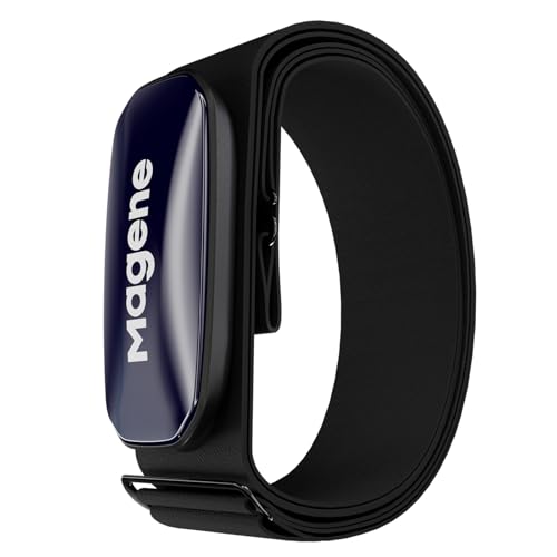 Magene H613 Brustgurt Pulsmesser Herzfrequenzmesser, Präzises Tracking, Bluetooth/ANT+, 17 Stunden Offline-Speicher, IPX7 wasserdicht, mehrfarbige Herzfrequenzzonenanzeige für Radfahren, Laufen, Yoga von Magene