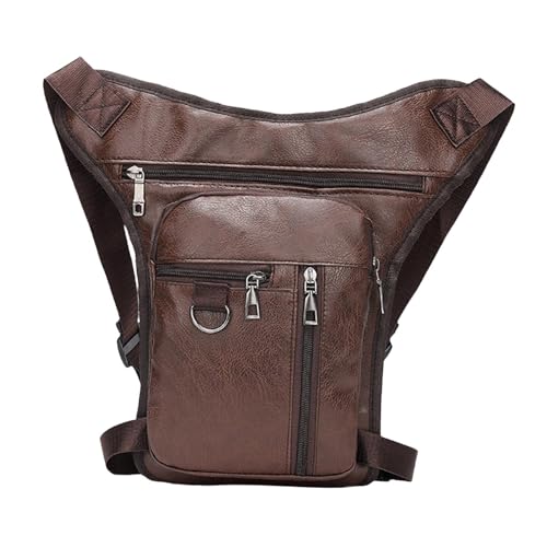 MagiDeal Bag Outdoor für Männer Frauen Reißverschluss Verstellbarer Beingurt Hüfttasche, Dunkelbraun von MagiDeal