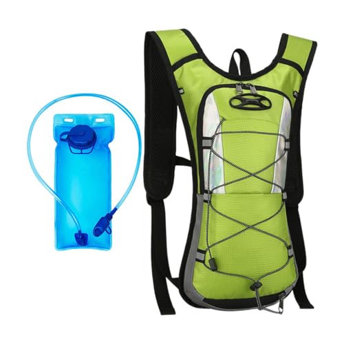 MagiDeal Trinkrucksack mit 2-Liter-Trinkblase, Wasserrucksack, Leichter Hydro-Wasser-Tagesrucksack zum Klettern, Rennen, Radfahren , Grün von MagiDeal