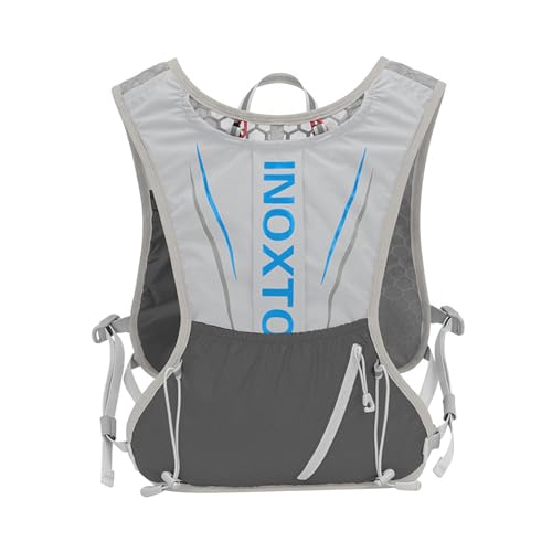 MagiDeal Trinkweste Trinkrucksack Verstellbare Sporttasche Atmungsaktiv Laufausrüstung Rucksack Laufweste für Camping Motorradfahren , grau von MagiDeal