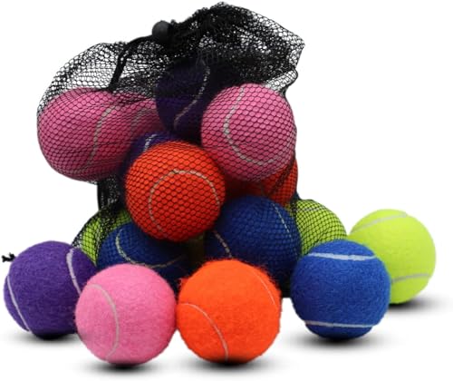 Magicorange Tennisbälle, 20 Stück, fortgeschrittene Trainings-Tennisbälle, Übungsbälle, Haustier-Hund-Spielbälle, kommen mit Netztasche für einfachen Transport (Gemischt) von Magicorange