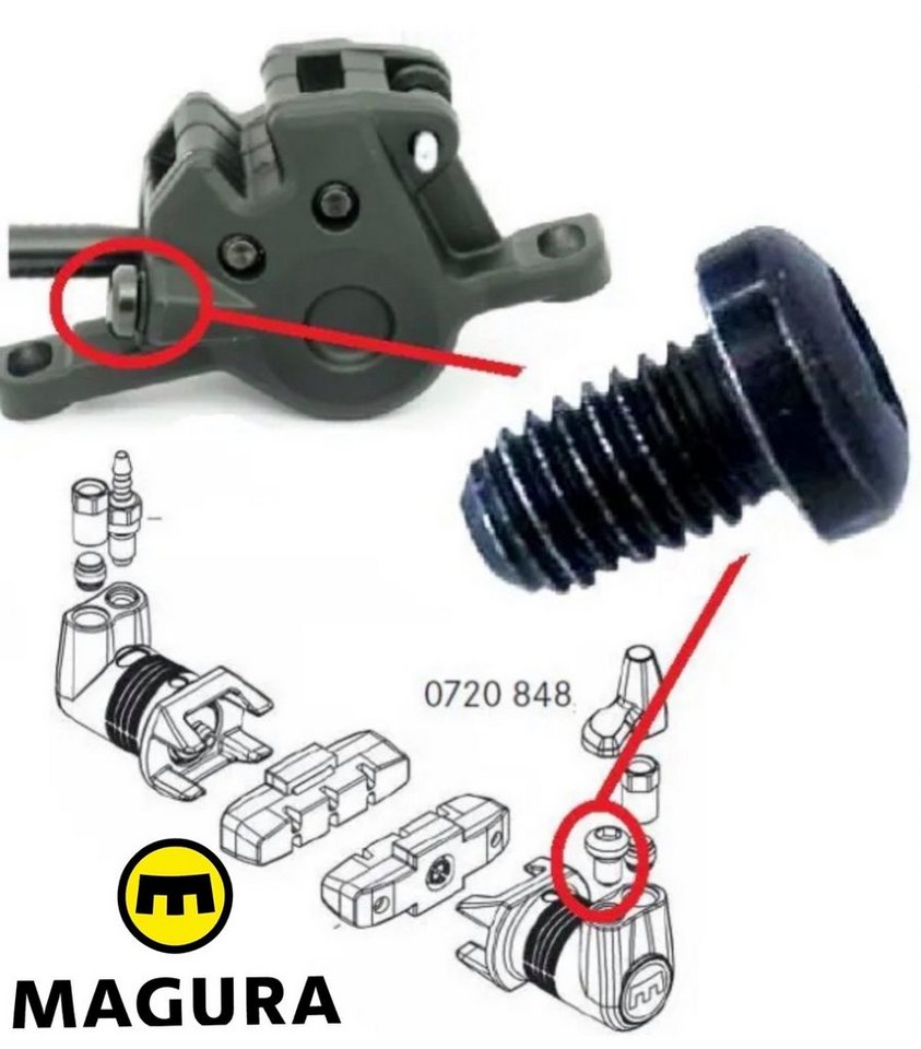 Magura Felgenbremse 1x Magura Befüll-Verschluss-Schraube HS11/HS33/HS33R, Gustav M, M6,T25 von Magura