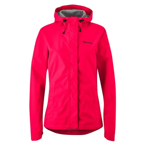 Gonso Sura Light, Damen Fahrradjacke, wasserdichte Regenjacke, Wasserdicht bis 10.000 mm & Winddicht, G-Tex, 2-Lagenlaminat & getapte Nähte, Weite Passform, PFC-frei, Pink, Gr. 38 von Maier Sports