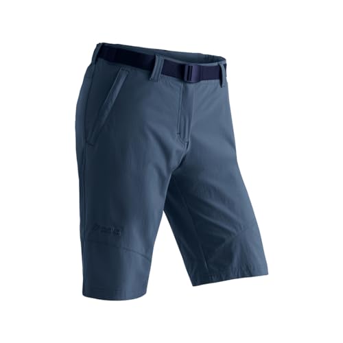 Maier Sports Lawa, Kurze Damen Wanderhose, Wasserabweisende Bermuda für Trekking und Hiking, PFC-frei, mSTRETCH pro 4 & Dryprotec, Blau, 36 (W28/L31) von Maier Sports