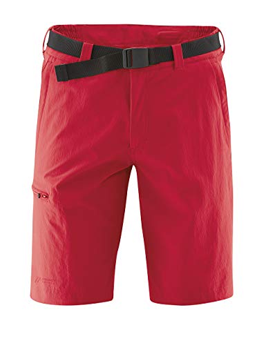MAIER SPORTS Herren Bermuda, Outdoorhose/ Funktionshose/ Shorts inkl. Gürtel, bi-elastisch, schnelltrocknend und wasserabweisend, Rot (Salsa/108), Gr. 48 von Maier Sports