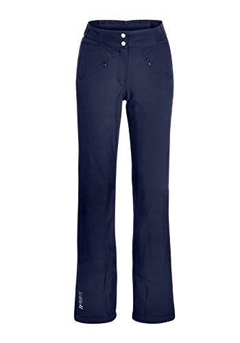 Maier Sports Allissia Slim, Enganliegende Damen Skihose, Wasserdichte Schneehose, Stretchmaterial und verstellbarer Bund, PFC-frei, mTHERM Wattierung & mTEX Wetterschutz, Blau, Gr. 46 (W38/L32) von Maier Sports