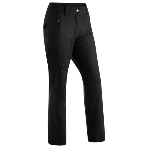 Maier Sports Dunit W, Warme Damen Wanderhose, Wasserdichte Outdoorhose für Trekking und Hiking, PFC-frei, mTHERM Wattierung & mTEX Wetterschutz für hohen Wärmerückhalt, Schwarz, 48 von Maier Sports