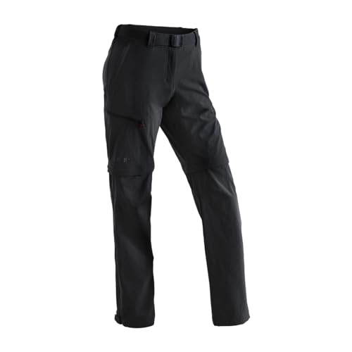 Maier Sports Nata, Damen Wanderhose, Wasserabweisende Outdoorhose für Trekking und Hiking, Praktische T-Zipp-off-Funktion, PFC-frei, mSTRETCH pro 4 & Dryprotec, Schwarz, 20 (W31/L29) von Maier Sports