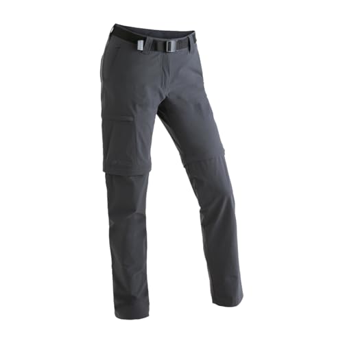 Maier Sports Inara Slim Zip, Damen Wanderhose, Wasserabweisende Hose für Trekking und Hiking, Enganliegender Schnitt, Zipp-off-Funktion, PFC-frei, mSTRETCH pro 4 & Dryprotec, Grau, 38 (W30/L31) von Maier Sports