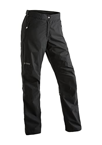 Maier Sports Raindrop L, Damen Wanderhose, Wasserabweisende Outdoorhose für Trekking und Hiking, PFC-frei, mTEX Wetterschutz und Silverplus Netzfutter, Schwarz, 48 von Maier Sports