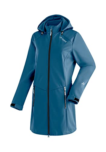 Maier Sports Damen Selina Mantel, atmungsaktiver Softshellmantel mit verstellbarer Kapuze, Winter Outdoor-Jacke mit Fleece-Futter von Maier Sports