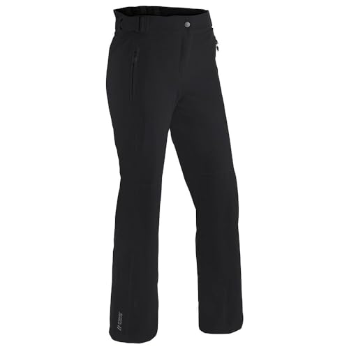 Maier Sports Vroni Slim, Enganliegende Damen Skihose, Wasserdichte Schneehose, Stretchmaterial und verstellbarer Bund, PFC-frei, mTHERM Wattierung & mTEX Wetterschutz, Schwarz, Gr. 42 (W33/L32) von Maier Sports