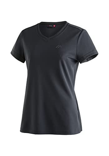Maier Sports Damen T-Shirt Trudy, einfarbiges Kurzarm Piqué-Shirt, Schwarz, 40 von Maier Sports