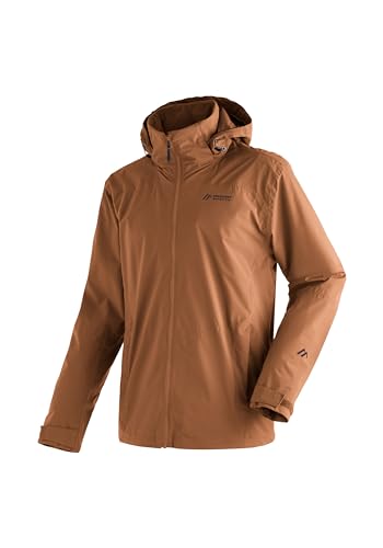 Maier Sports Metor Rec M, Herren Outdoorjacke, Wasserdichte Wanderjacke mit sportlichem Schnitt, PFC-frei, Silverplus Netzfutter & mTEX Wetterschutz, Braun, 58 von Maier Sports