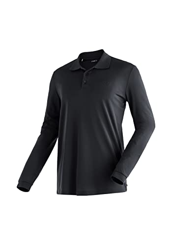 Maier Sports Herren Polo-Shirt Ulrich L/S, Langarm piqué Polohemd, Schwarz, M von Maier Sports