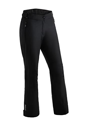 Maier Sports Resi 2, Damen Skihose, Wasserdichte Schneehose, Schützender Schneefang und verstellbarer Bund, PFC-frei, mTHERM Wattierung & mTEX Wetterschutz, Schwarz, Gr. 17 (W26/L29) von Maier Sports