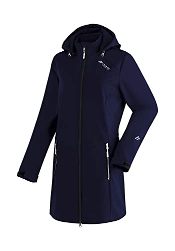 Maier Sports Damen Selina Mantel, atmungsaktiver Softshellmantel mit verstellbarer Kapuze, Winter Outdoor-Jacke mit Fleece-Futter von Maier Sports
