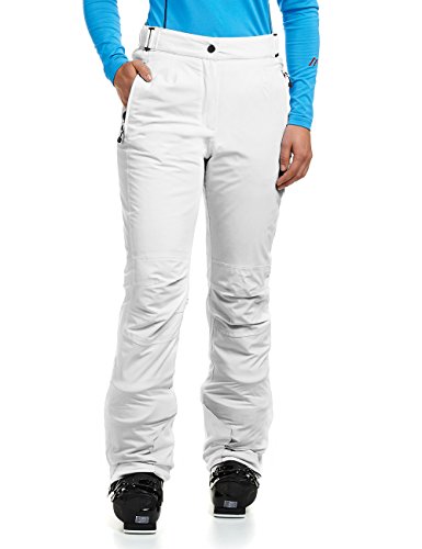 Maier Sports Vroni Slim, Enganliegende Damen Skihose, Wasserdichte Schneehose, Stretchmaterial und verstellbarer Bund, PFC-frei, mTHERM Wattierung & mTEX Wetterschutz, Weiß, Gr. 40 (W31/L31) von Maier Sports