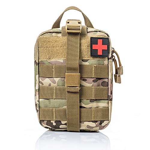 Maijia Erste-Hilfe-Tasche leere taktische medizinische Tasche Notfall EMT Tasche Survival Gear Tasche Militärische Erste-Hilfe-Rucksack für Outdoor-Reisen/Wandern Gr. One size, camouflage von Maijia