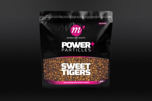 Mainline Baits Power+ Particles Sweet Tigers 2kg Karpfenangeln Köder Partikel Lose Futter Spod Mix Natürliche Lockstoffe Multi-Stim Liquid Additiv Code M37022 von Mainline