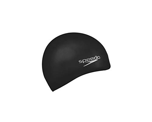 Speedo Unisex Erwachsene Plain Moulded Silicone Cap Schwimmkappe, Schwarz, Einheitsgröße von Speedo