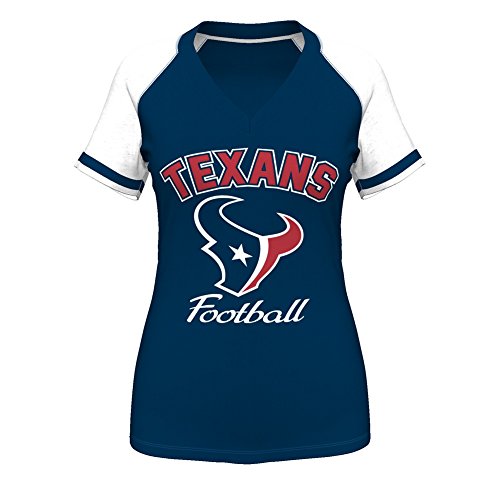 Houston Texans Women's Majestic "Go For Two IV" V-neck T-shirt - Navy von Majestic