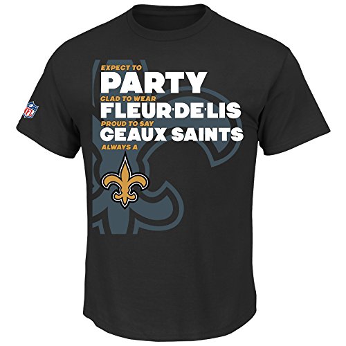 Majestic Athletic NFL Football T-Shirt NFL Football T-Shirt Slogan New Orleans Saints Party-Fleur-DE von Majestic