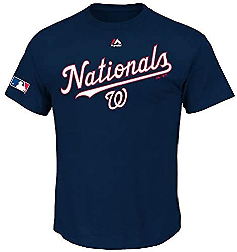 Majestic MLB Baseball T-Shirt Washington Nationals NATS Downy Navy (S) von Majestic