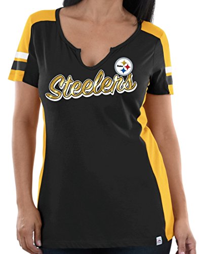 Pittsburgh Steelers Women's Majestic NFL "Pride Playing 2" V-notch Fashion Shirt von Majestic