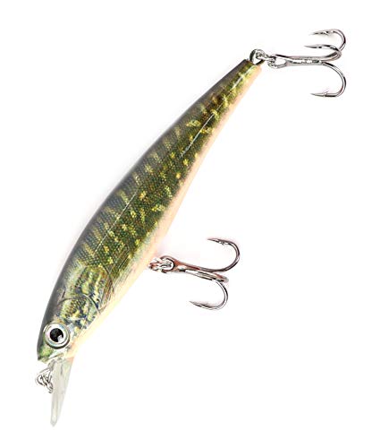 Major Fish Zander Wobbler Hecht Barsch Hardbait Flachläufer 10 cm Hecht UV Aktiv von Major Fish