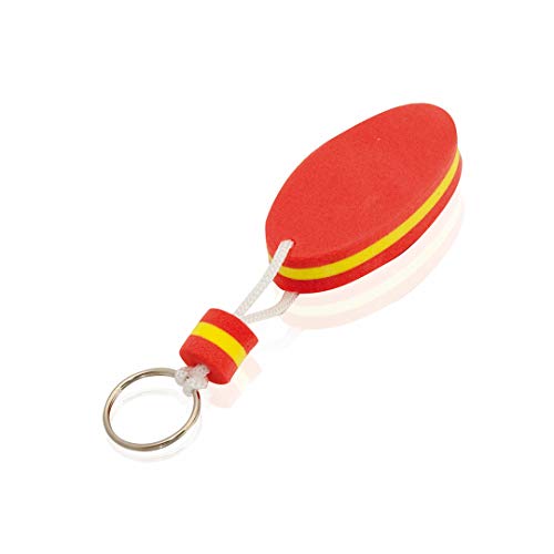 Schwimmender Schlüsselanhänger aus EVA-Schaum und Edelstahlring im lustigen zweifarbigen Design in verschiedenen Farben., spanische Flagge, One size von Makito