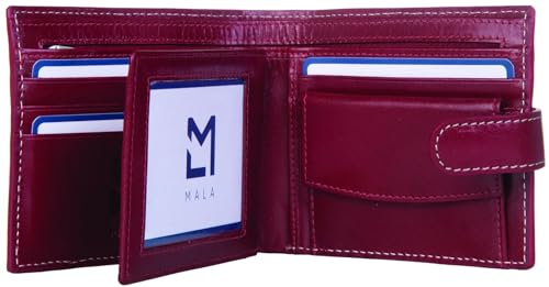 Mala Leather Edgbaston Collection 1039_88 Geldbörse aus Leder mit RFID-Blockierung, dunkelrot, Einheitsgröße, Modern von Mala Leather