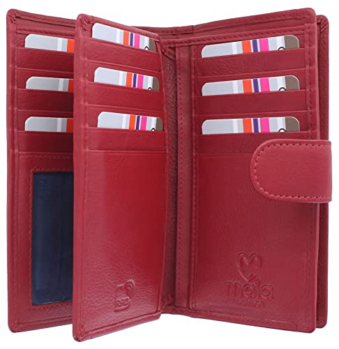 Mala Leather Origin Collection Leder Geldbörse mit RFID Schutz 3178_5, rubinrot, Einheitsgröße, Modern von Mala Leather