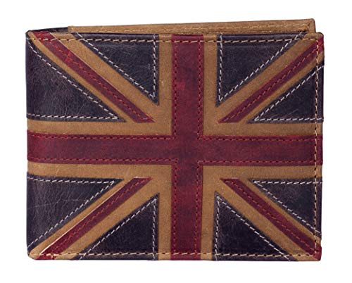 Mala Leather RFID-blockierende Union Jack b枚rse aus Leder mit M眉nzfach braun von Mala Leather