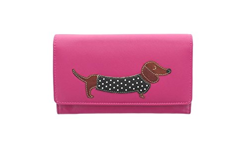 Mala Leder Best Friends Kollektion 'Sausage Dog' (Dachshund), Geldbörse, Geldbeutel 3304_65 Pink von Mala Leather